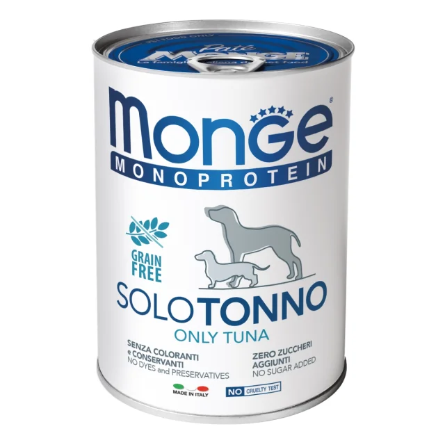 Вологий корм MONGE DOG SOLO 100% тунець, 400 г