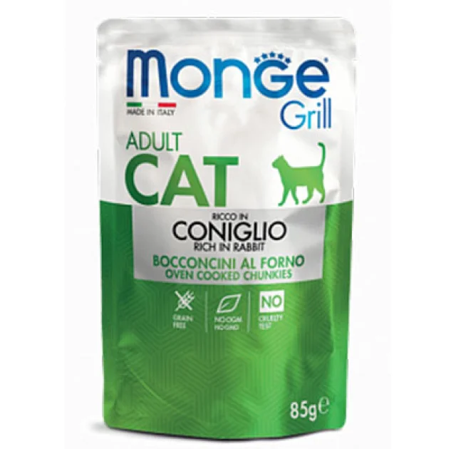 Вологий корм MONGE CAT GRILL Adult кролик, 85 г