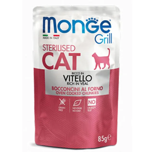 Вологий корм MONGE CAT GRILL Sterilised телятина, 85 г