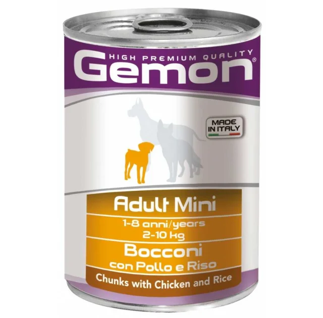 Вологий корм GEMON DOG WET Mini Adult шматочки з куркою і рисом 0,415 кг
