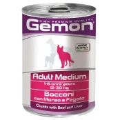 Влажный корм GEMON DOG  WET Medium Adult  кусочки с говядиной и печенью 0,415 кг