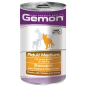 Влажный корм GEMON DOG WET  Medium Adult  кусочки с курицей и индейкой 1,25 кг