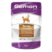 Вологий корм GEMON CAT WET Senior шматочки з індичкою 0,1 кг