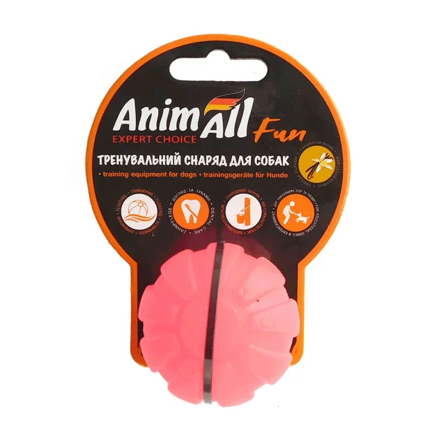 Игрушка AnimAll Fun тренировочный мяч для собак, 5 см, коралловая