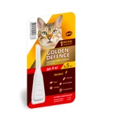 Капли на холку Golden Defence от блох, вшей, клещей для кошек до 4 кг, 0.5 мл