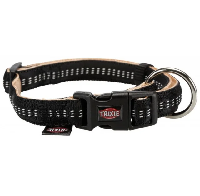 Ошейник Trixie Softline Elegance S-М двухслойный, 30-45 см х 15 мм, черно-бежевый