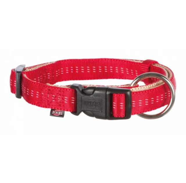 Ошейник Trixie Softline Elegance S-М двухслойный, 30-45 см х 15 мм, красно-бежевый