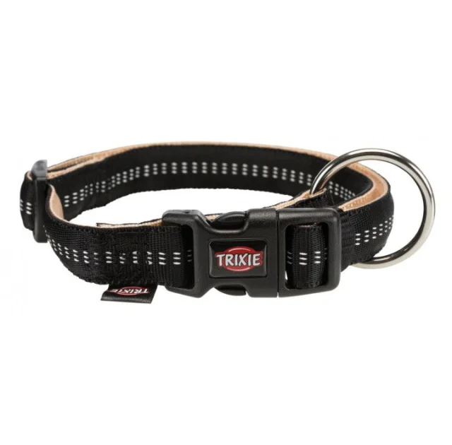 Ошейник Trixie Softline Elegance М-L двухслойный, 35-55 см х 20 мм, черно-бежевый