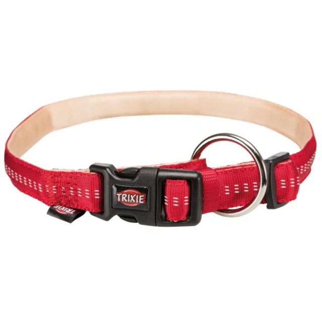 Ошейник Trixie Softline Elegance М-L двухслойный, 35-55 см х 20 мм, красно-бежевый