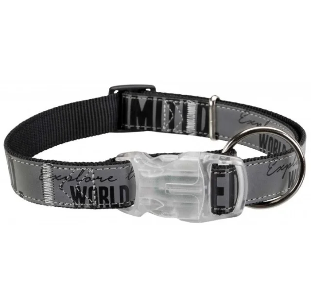 Нашийник Trixie Explore S-М світловідбиваючий, 30-45 см х 20 мм, чорно-сірий