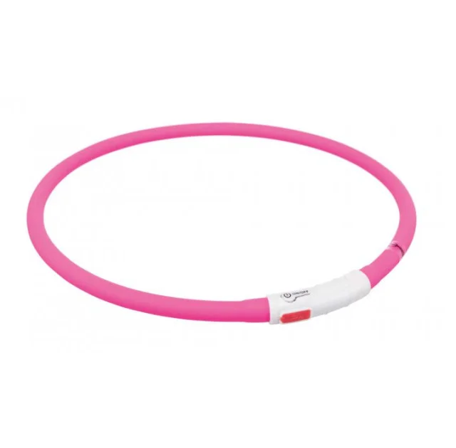 Нашийник Trixie Flash Light USB XS-XL світиться, 70 см х 10 мм, рожевий