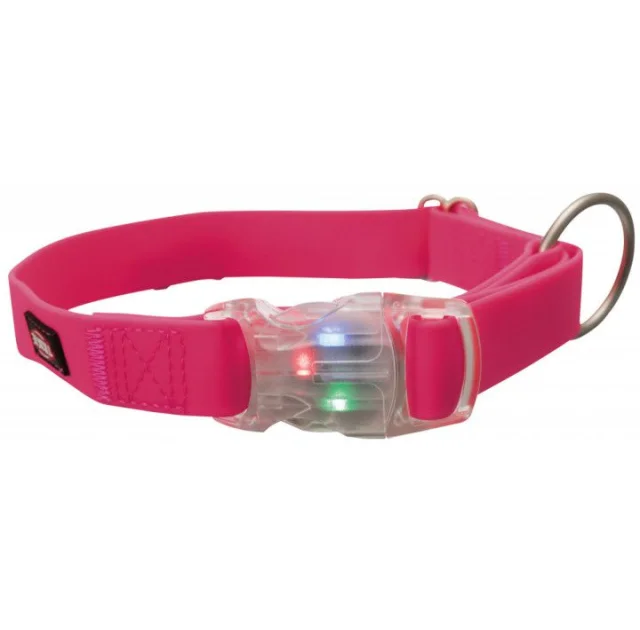 Нашийник Trixie Easy Flash L-XL з флешер і силіконовим покриттям, 40-65 см х 25 мм, рожевий