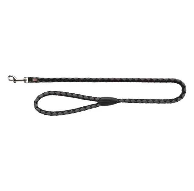 Поводок Trixie Cavo Lead для собак, плетёный, круглый, размер S-M, 1 м/12 мм, чёрный/графит
