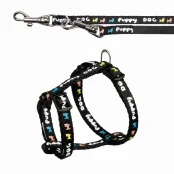 Поводок и шлея Trixie для собак, нейлон, 2 м х 13 мм, черный