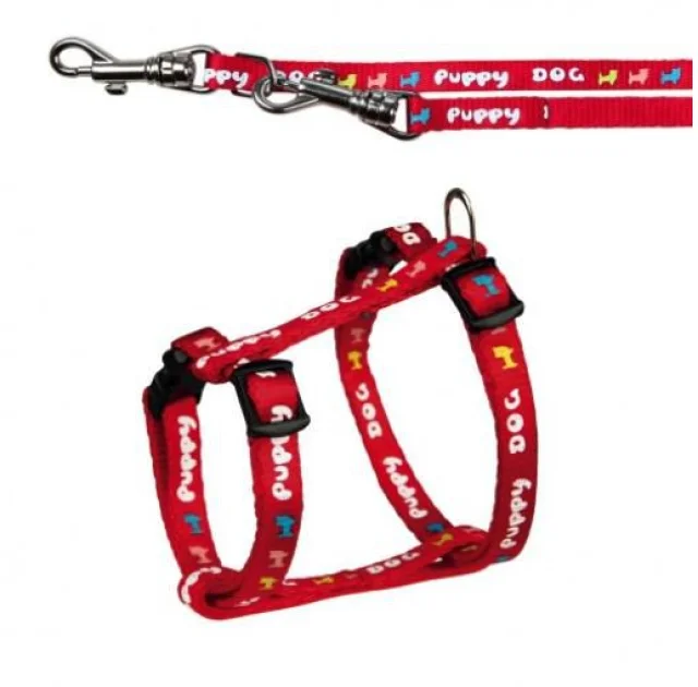 Поводок и шлея Trixie для собак, нейлон, 2 м х 13 мм, красный