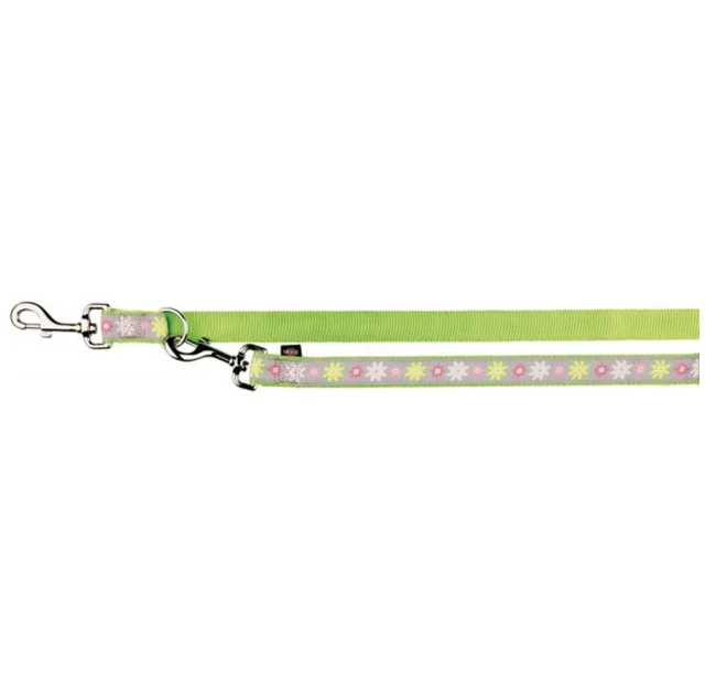Повідець-перестібка Trixie Blooms для собак, нейлон, 2 м х 25 мм, зелений