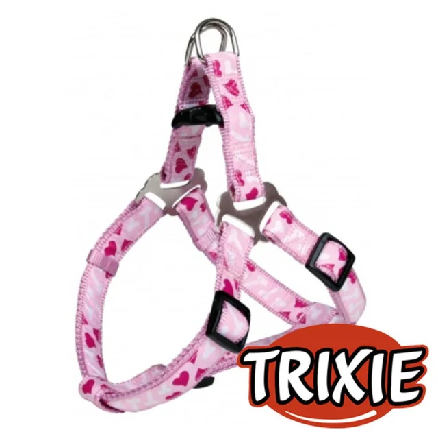 Шлея Trixie Rose Heart для собак, нейлон, 30-40 см х 15 мм, рожево-червоний