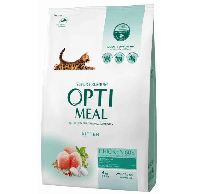 Сухий корм Optimeal для кошенят, з куркою, 4 кг