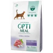 Сухий корм Optimeal для дорослих котів з ефектом виведення шерсті, з качкою, 4 кг