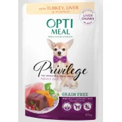Беззерновой влажный корм Optimeal для собак миниатюрных и малых пород, с индейкой и печенью в тыквенных желе, 85 г