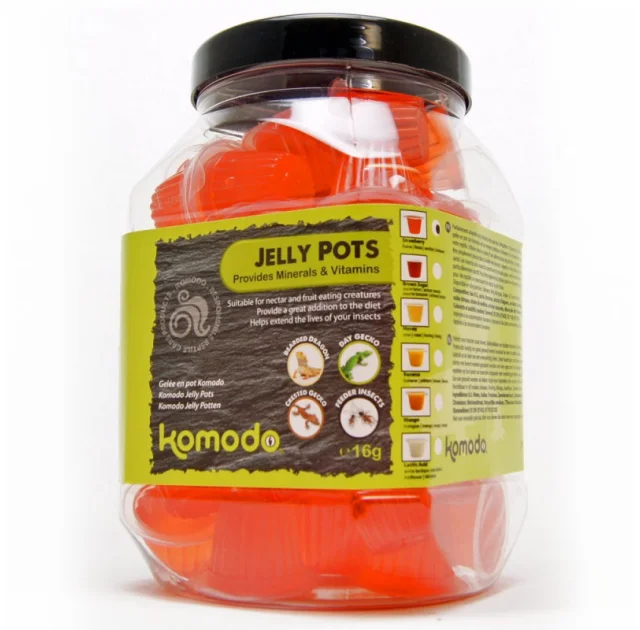 Корм полуничний в гелі, для рептилій Komodo Jelly Pot Strawberry Jar (60 шт)