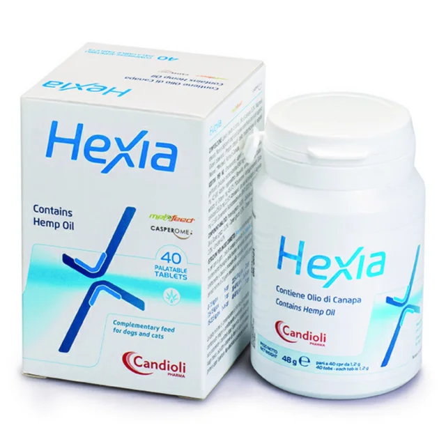 Знеболювальна добавка Candioli Hexia Contains Hemp Oil з екстрактом босвеллії для собак і котів, 40 шт