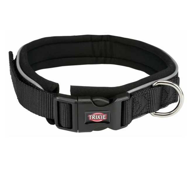 Ошейник Trixie Premium с неопреновой подкладкой для собак, размер M: 35–40 см/25 мм, черный