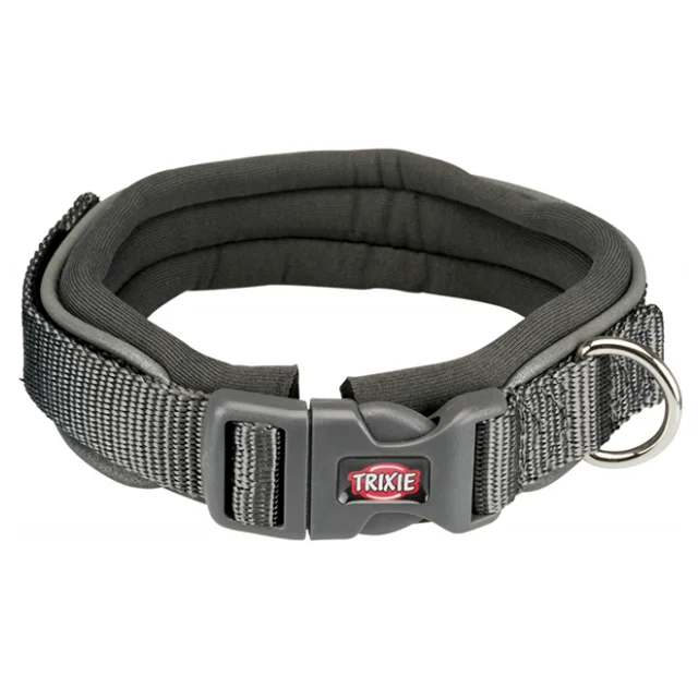 Ошейник Trixie Premium с неопреновой подкладкой для собак, размер M: 35–40 см/25 мм, графит