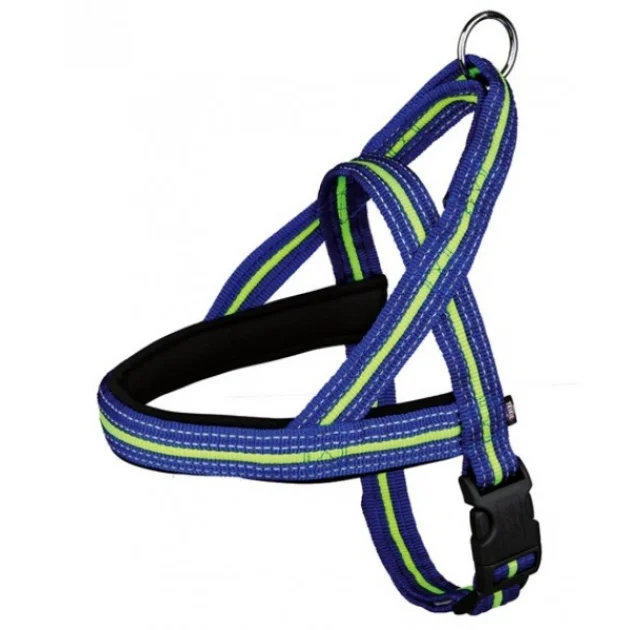 Шлея нейлонова Trixie Fusion для собак, норвезька, 78-100 см / 35 мм, синя / зелена