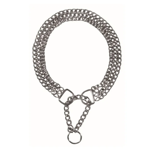 Ланцюг-зашморг Trixie потрійна з цугом для собак, хром, 45 см / 2,5 мм
