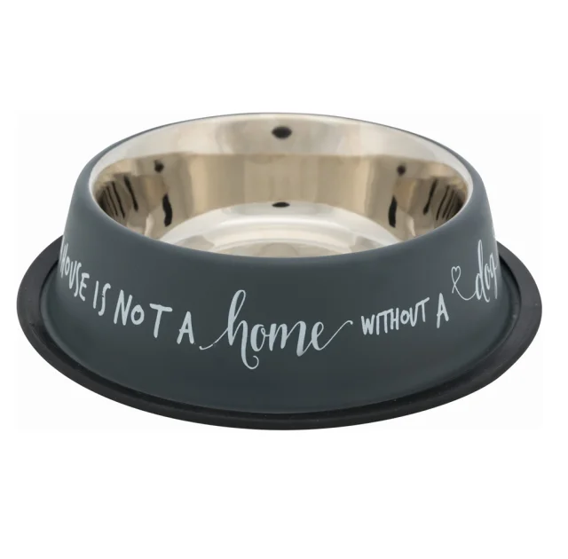 Миска Trixie для котів, нержавіюча сталь, сірий, 0.2 л/15 см