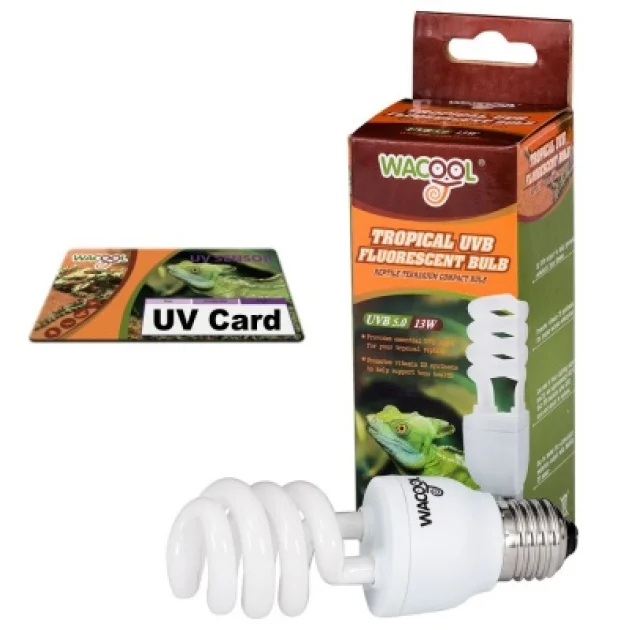 Лампочка Е27 WACOOL Tropical UVB 5.0 13 Вт + UV card