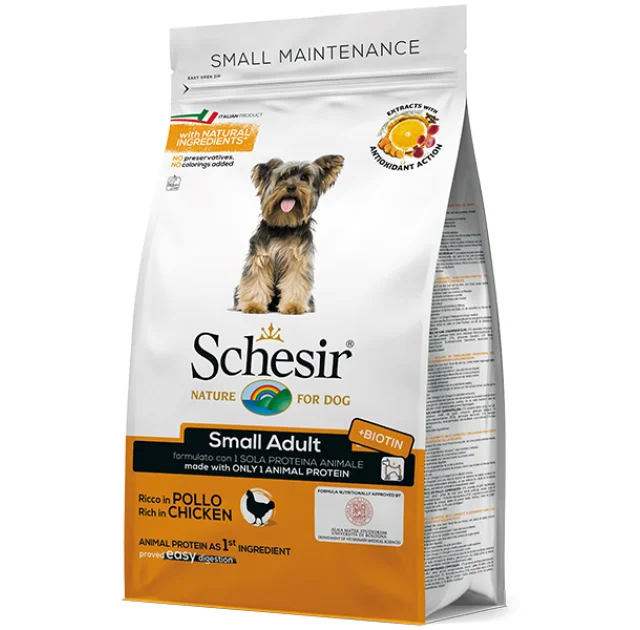 Сухий корм Schesir Dog Small Adult Chicken з куркою, монопротеїновий, для собак малих порід, 2 кг