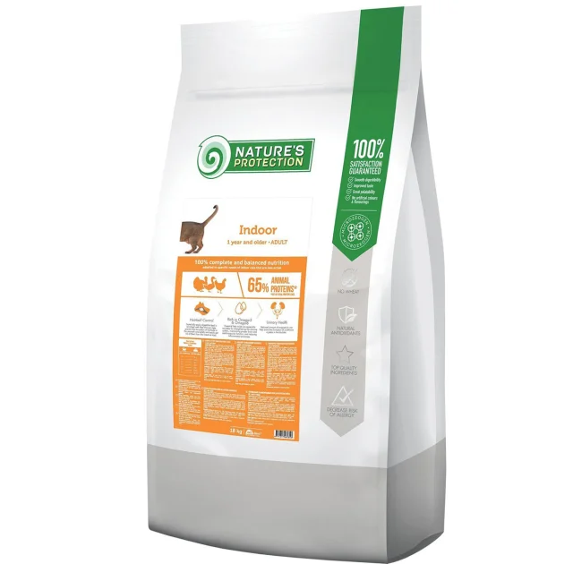 Сухой корм Natures Protection Indoor для кошек живущих в помещении, 18 кг