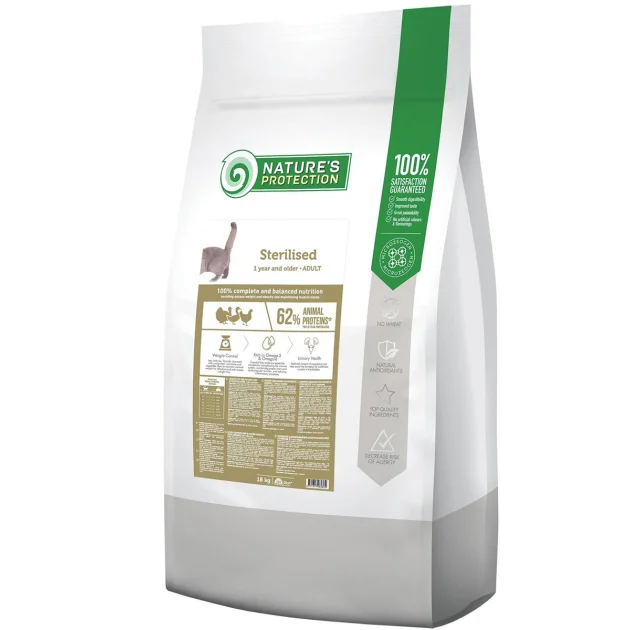 Сухий корм Natures Protection Sterilised Adult для стерилізованих котів, 18 кг
