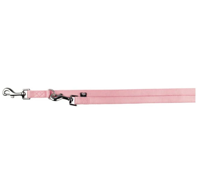 Повідець-перестіжки Trixie Premium для собак, 2 карабіни, нейлон, подвійний, 2 м х 15 мм, рожевий