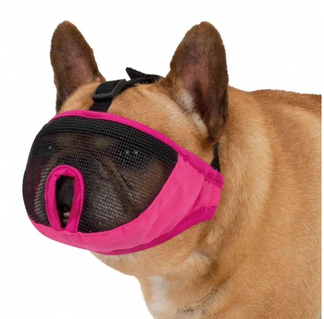 Намордник Trixie S-M для коротконосі собак, поліестер, 40 см, рожевий