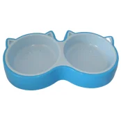 Пластикова миска AnimAll для котів (2 х 350 мл), блакитна