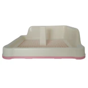 Туалет під пелюшки AnimAll з гратами, стовпчиком і стіною, 48,5x40,6х15 cм, рожевий