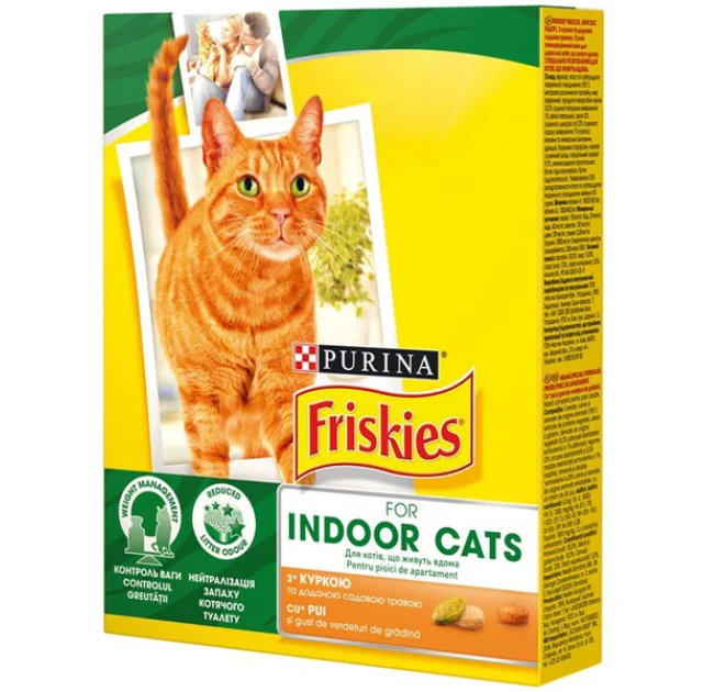 Сухий корм Purina Friskies Indoor Cat для домашніх котів, з куркою і овочами, 270 г