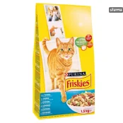 Сухий корм Purina Friskies для котів, з лососем і овочами, 1.5 кг
