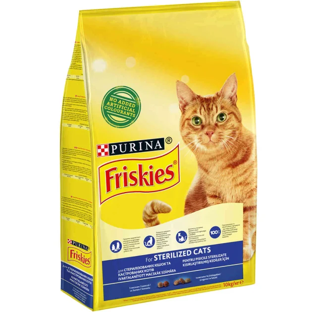 Сухий корм Purina Friskies Sterilised для стерилізованих котів, з лососем і овочами, 10 кг