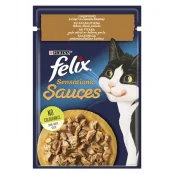 Вологий корм Purina Felix Sensations Sauces для котів, з індичкою в соусі зі смаком бекону, 85 г
