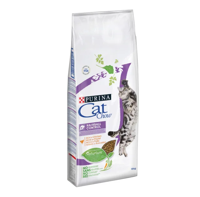 Сухий корм Purina Cat Chow Hairball Control для виведення шерсті у котів, з куркою, 15 кг