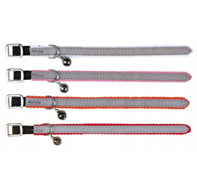 Нашийник нейлоновий регульований Trixie з дзвіночком, для кішок, сірий