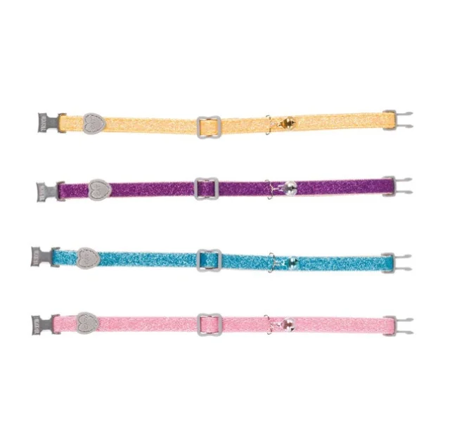 Нашийник нейлоновий регульований Trixie Glitter з дзвіночком, для кішок