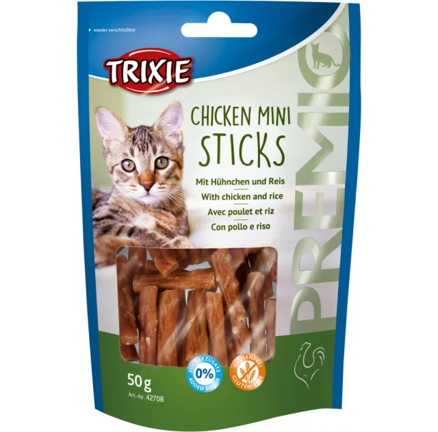 Ласощі Trixie палички з куркою і рисом, для котів, 50 г