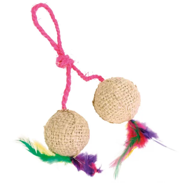 Игрушка Trixie мячики джутовые с мятой, для кошек