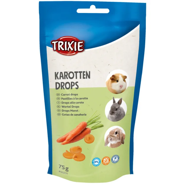 Вітамінні дропси Trixie з морквою, для гризунів, 75 г