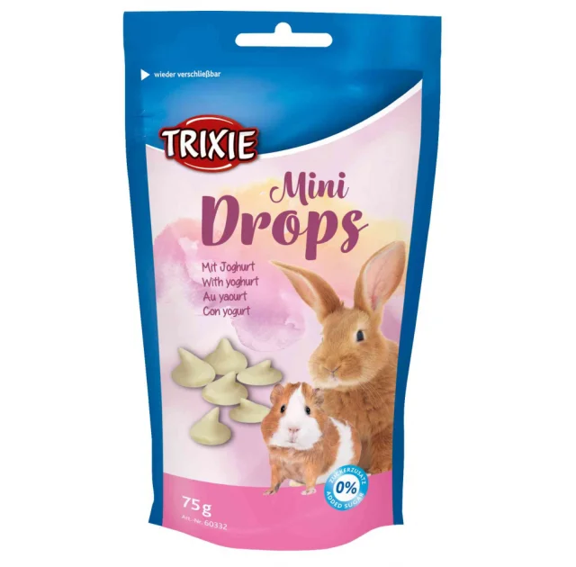 Лакомство Trixie Mini Drops йогурт, для грызунов, 75 г